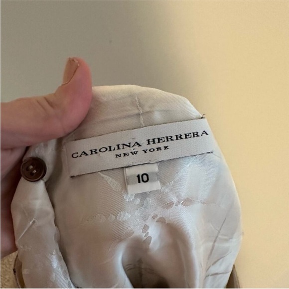 Carolina Herrera Plaid Cream Plaid Sheath Dress Small - Picture 8 of 8